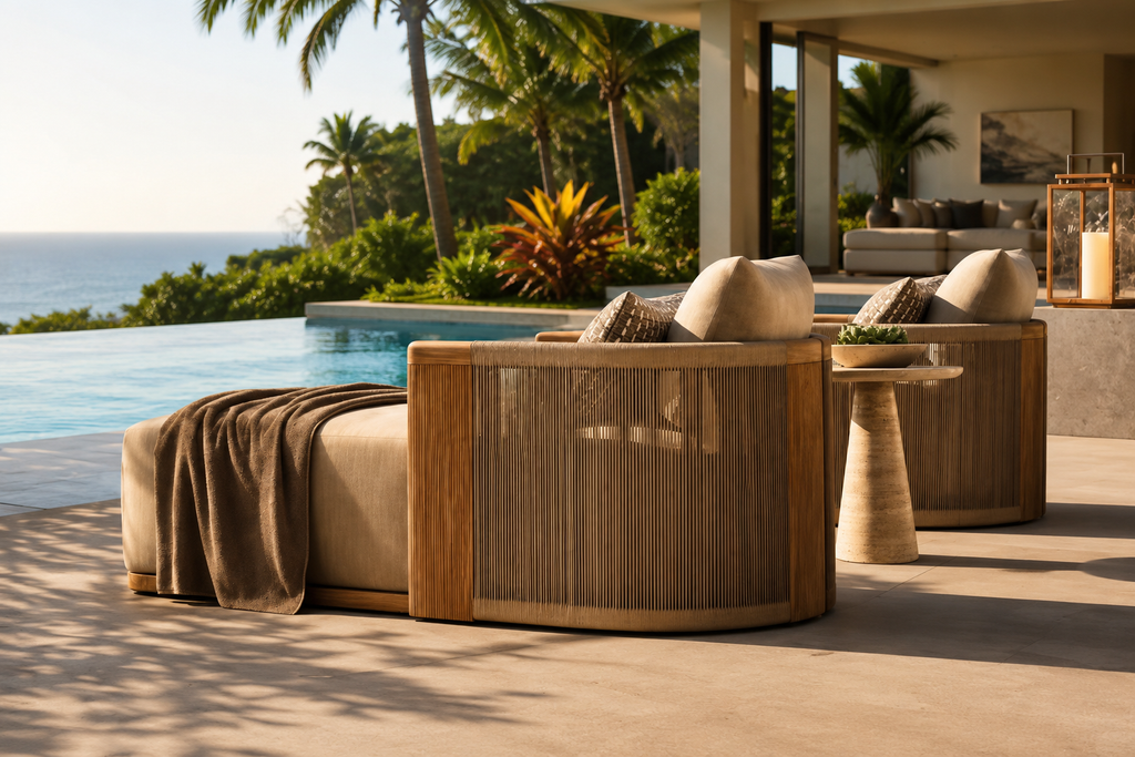 Portofino Luxury Teak Chaise Lounge by Casa Milano