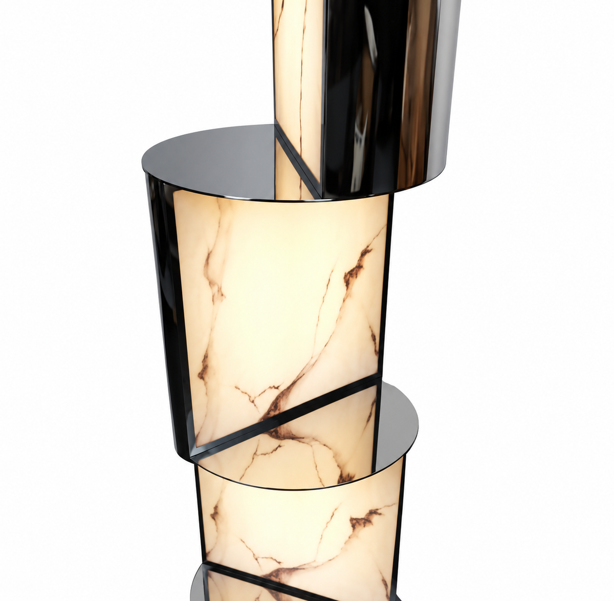 Marcello Sculptural Marble & Stainless Steel LED Floor Lamp
