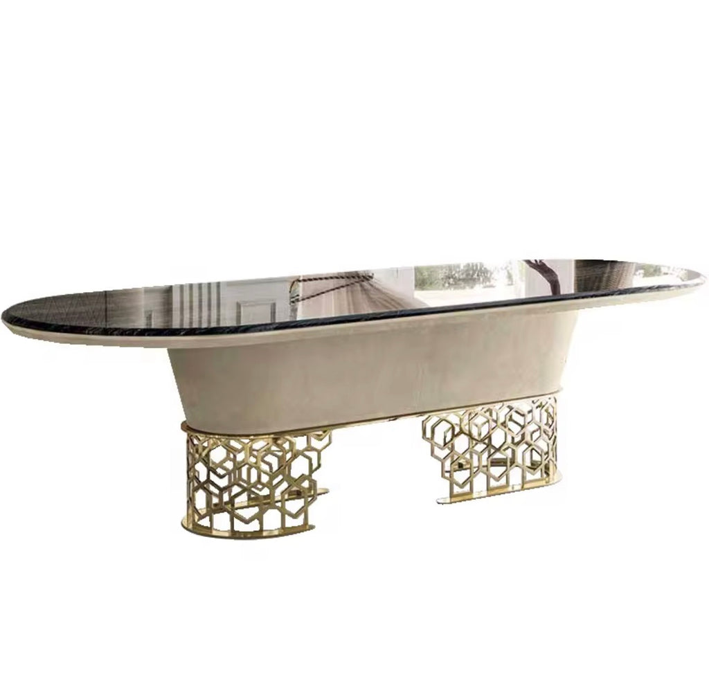 Casa Milano® Italian Marble Luxury Dining Table – Gold Base