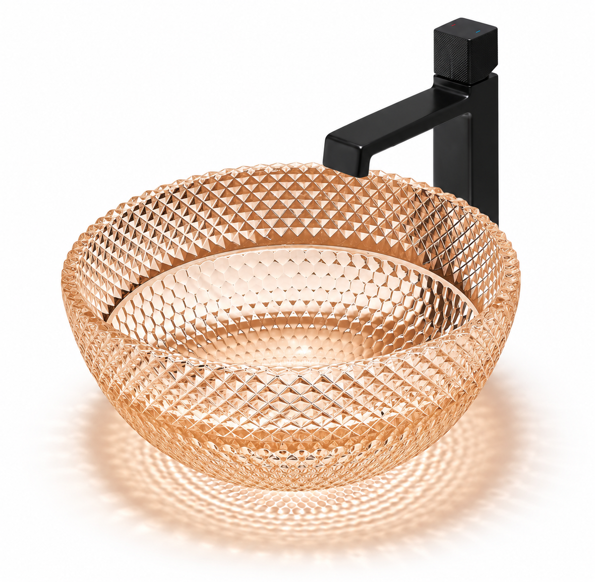 BELLINA CRYSTAL-CUT GLASS VESSEL SINK