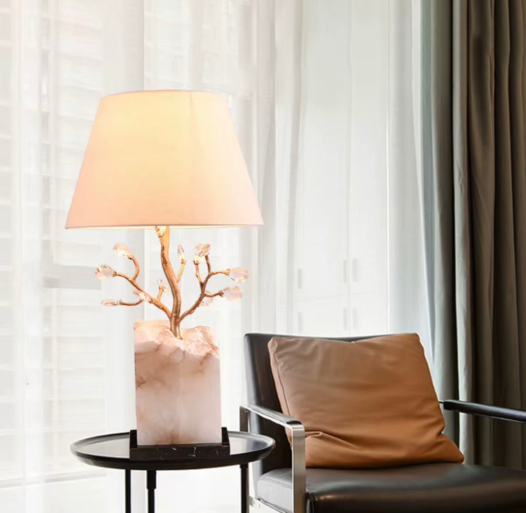 Fiorella Crystal Branch & Marble Table Lamp