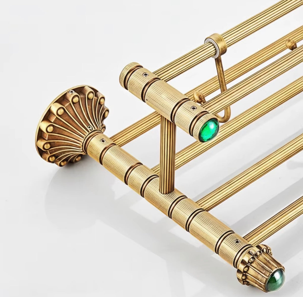 Palazzo Emerald Brass 9-Piece Bathroom Hardware Set