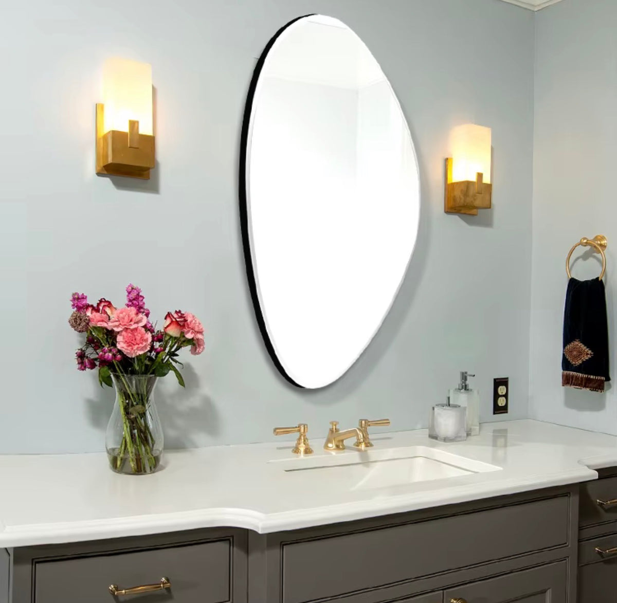 LIVIA SCULPTURAL FRAMELESS WALL MIRROR