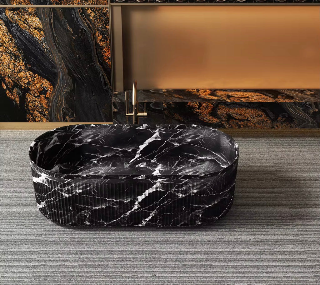 Nero Sculptural Stone Bathtub