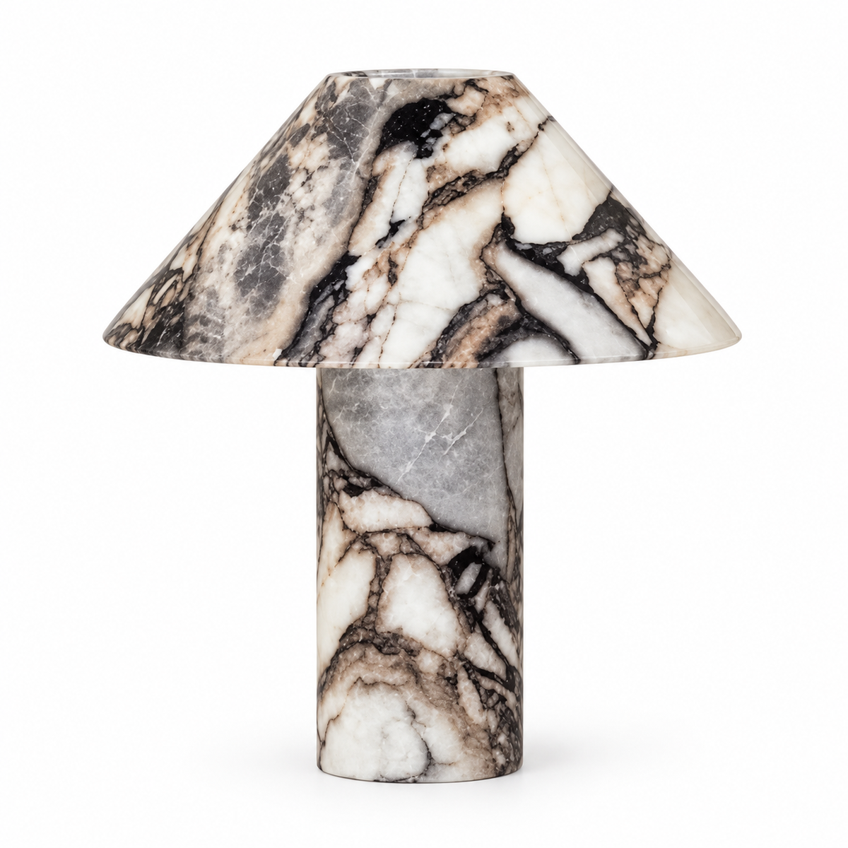 NATURAL MARBLE MUSHROOM TABLE LAMP