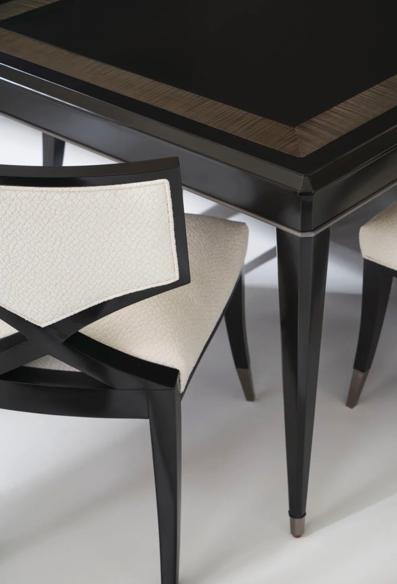 Casa Milano Ivory Chenille Statement Dining Chair