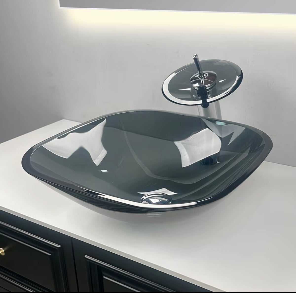 Adriana Sculptural Glass Vessel Sink Set