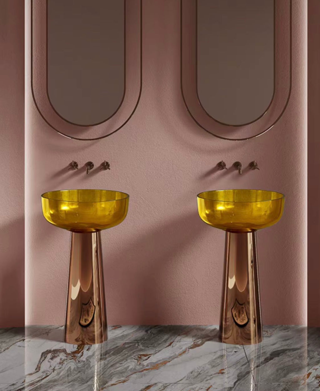 Ambra Transparent Resin Pedestal Sink