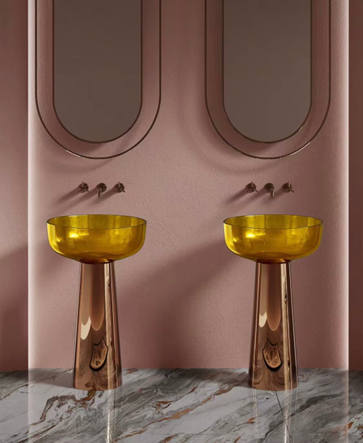 Ambra Transparent Resin Pedestal Sink