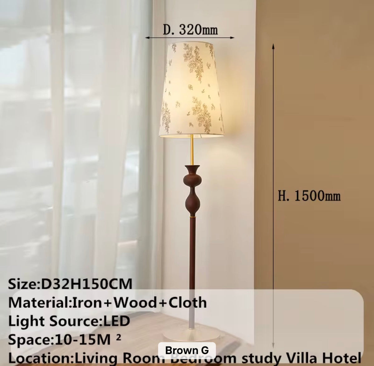 Evelyn Sculptural Wood Floor Lamp