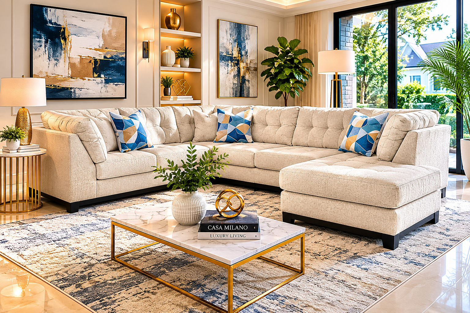 Casa Milano Camela Stone Palace Signature Sectional