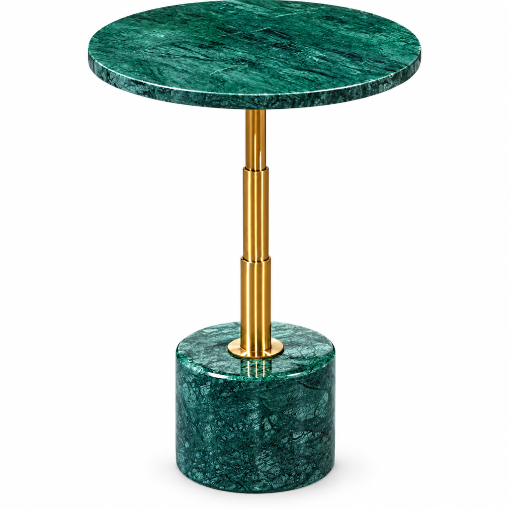 Portofino Green Marble & Gold Sculptural Side Table