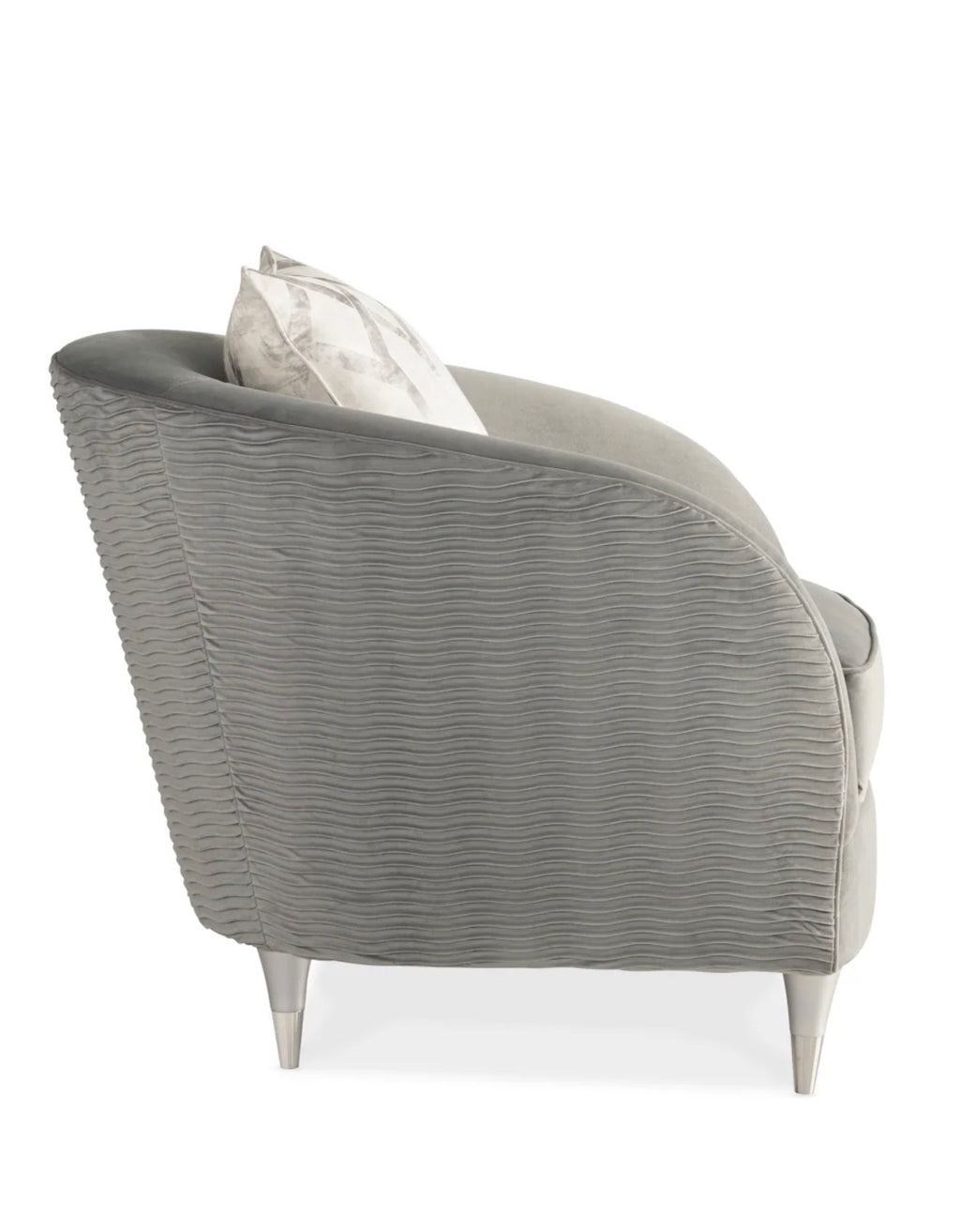 Casa Milano – Gray Barrel Lounge Chair | Caracole Farrah