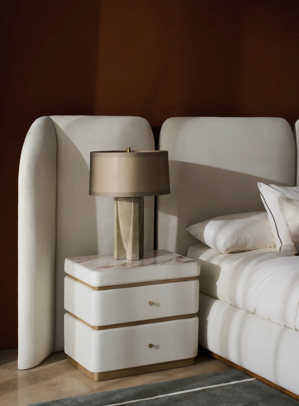 Milos Calacatta Oro Marble Nightstand by Caracole