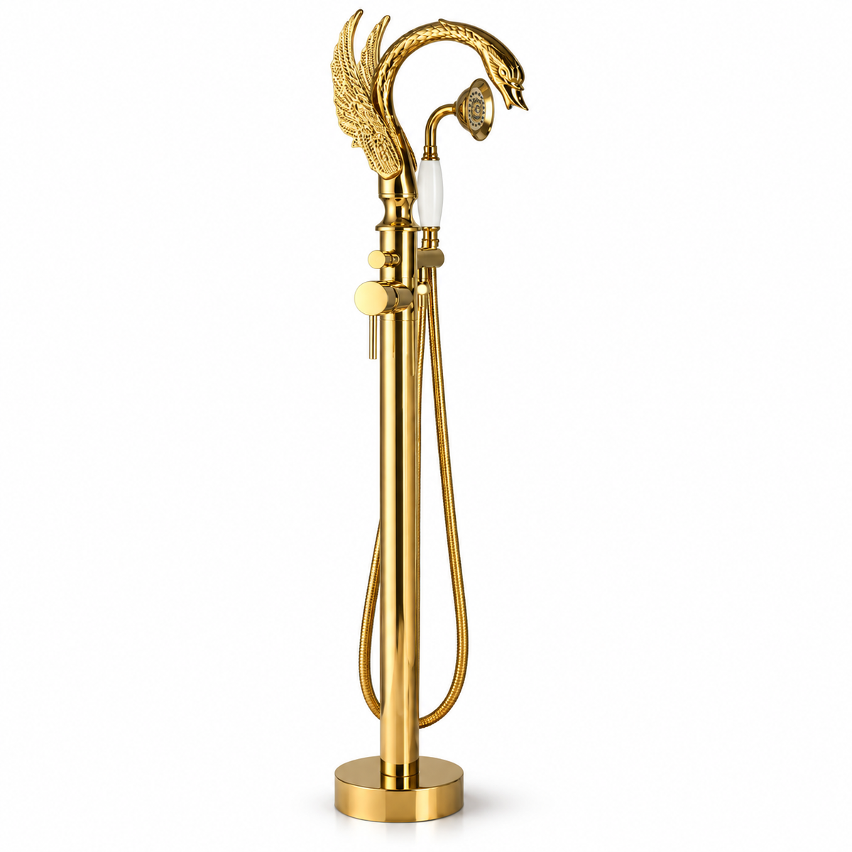 Swan Freestanding Tub Filler with Hand Shower