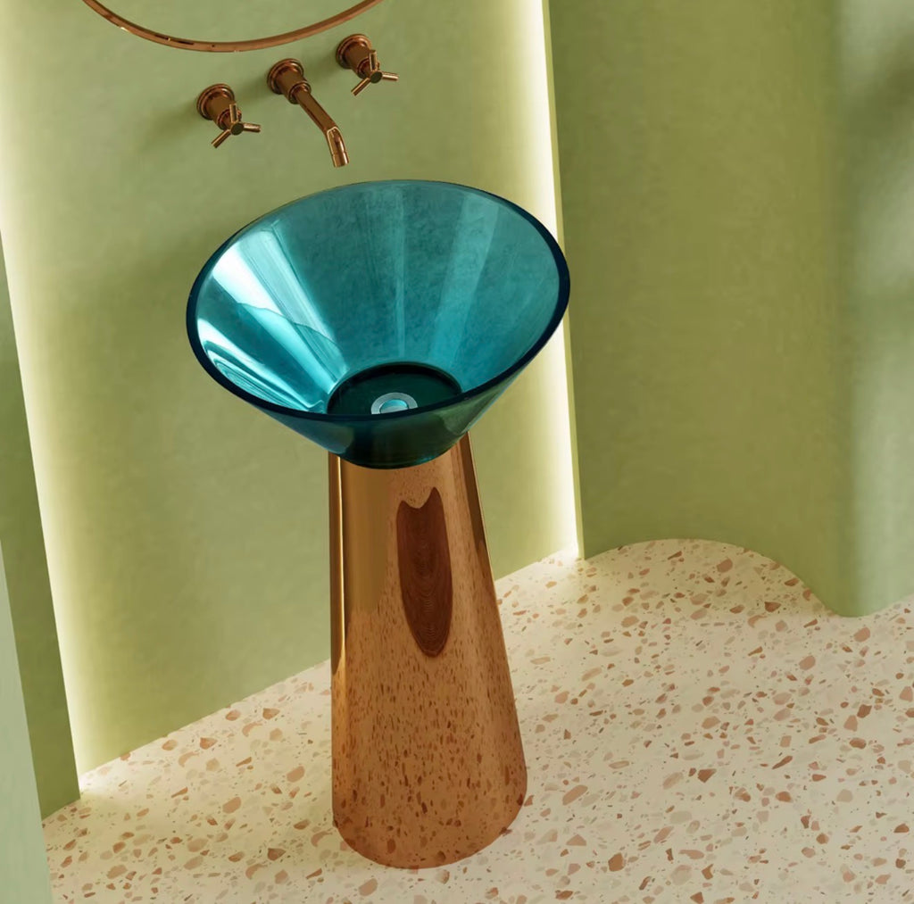 Valentina Transparent Resin Pedestal Sink