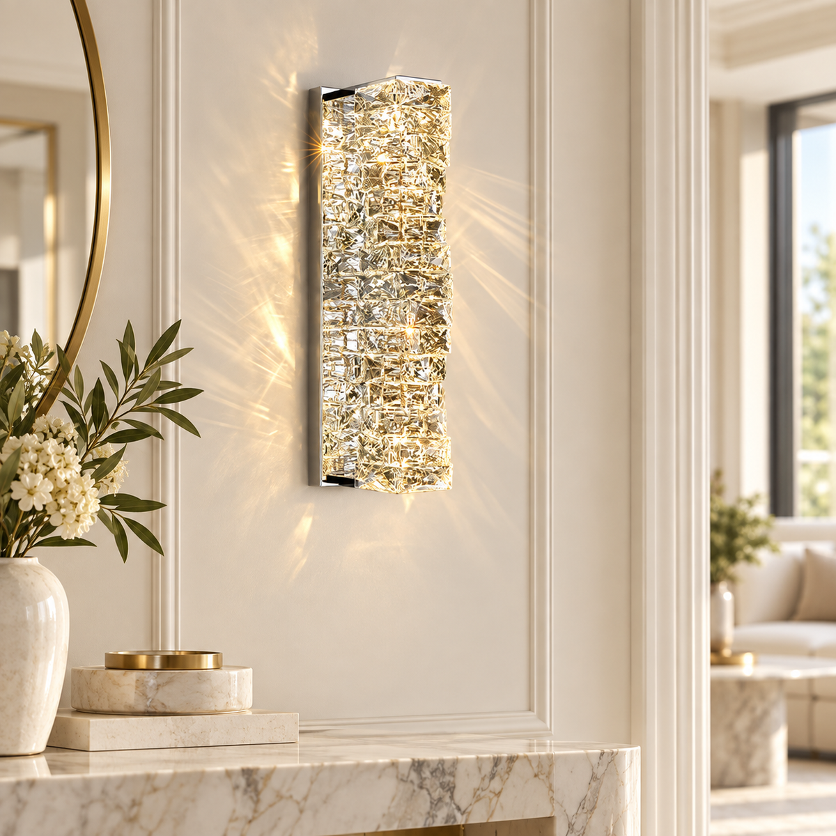 Diamond K9 Crystal LED Wall Sconce
