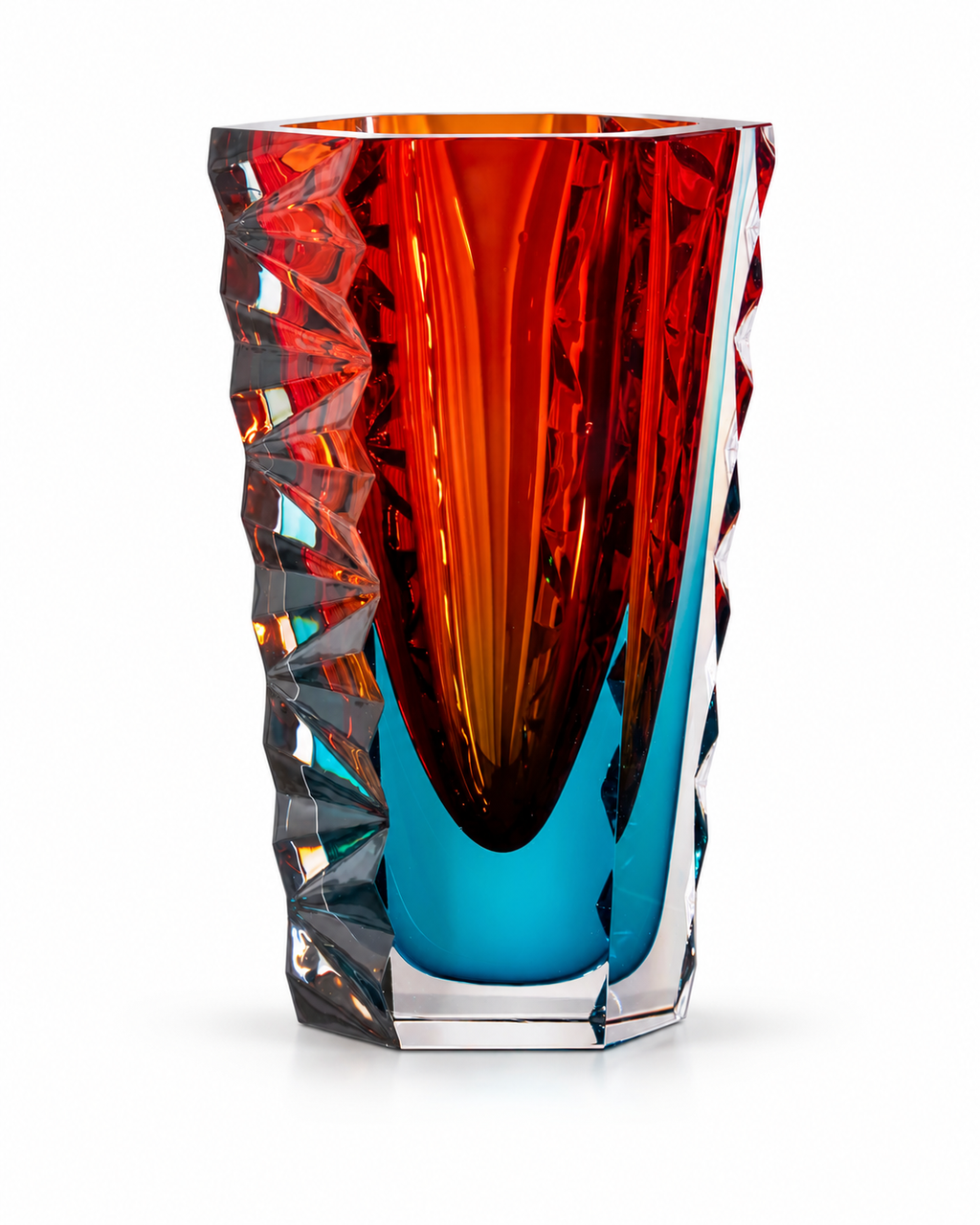 Caspian Sculptural Crystal Glass Vase