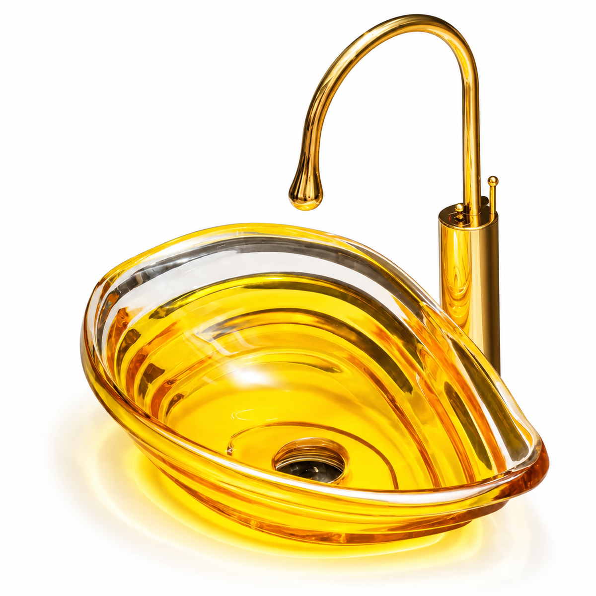 GISELLE ART CRYSTAL GLASS VESSEL SINK