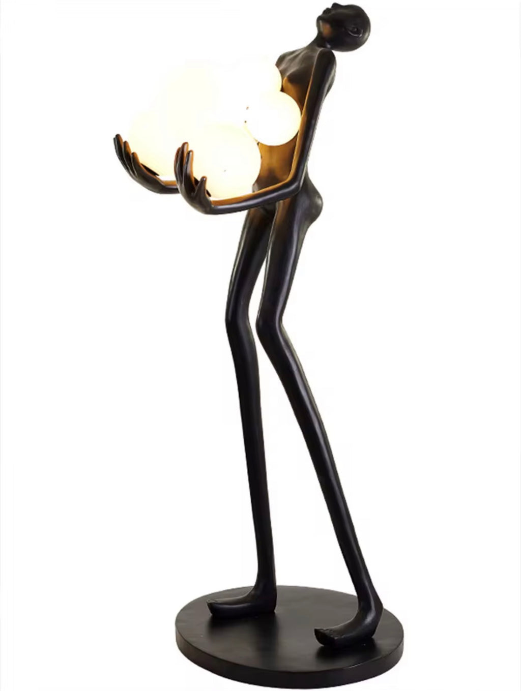 Casa Milano – Sculptural Figure Floor Lamp with Floating Glass Orbs