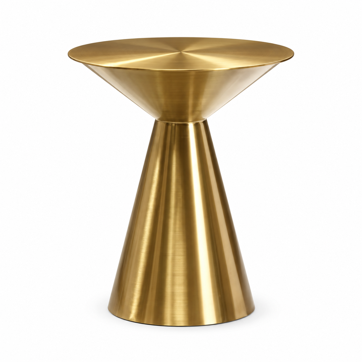 Monaco Sculptural Marble & Stainless Steel Side Table