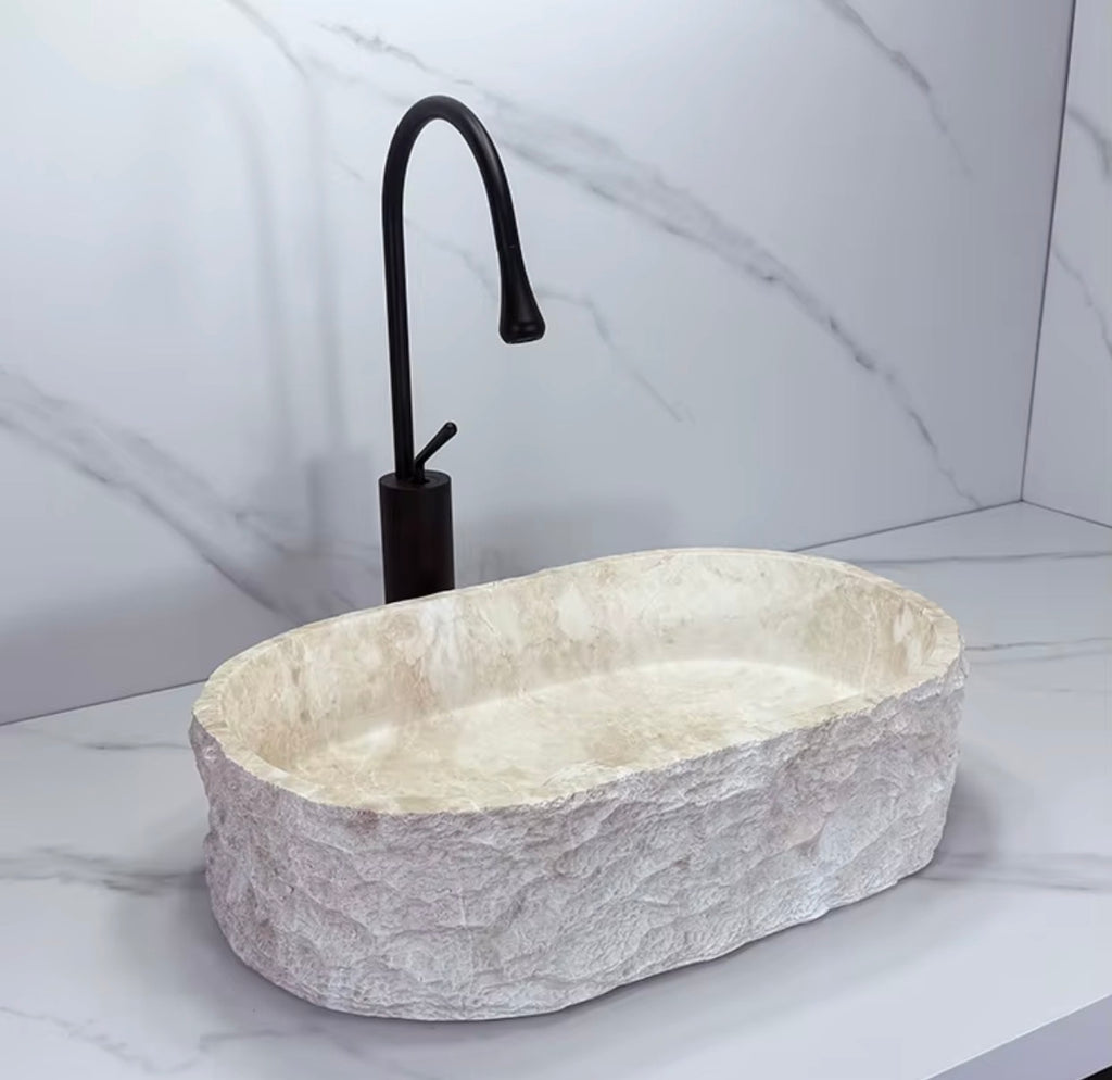AURELIA SCULPTED ARTIFICIAL STONE RESIN VESSEL SINK