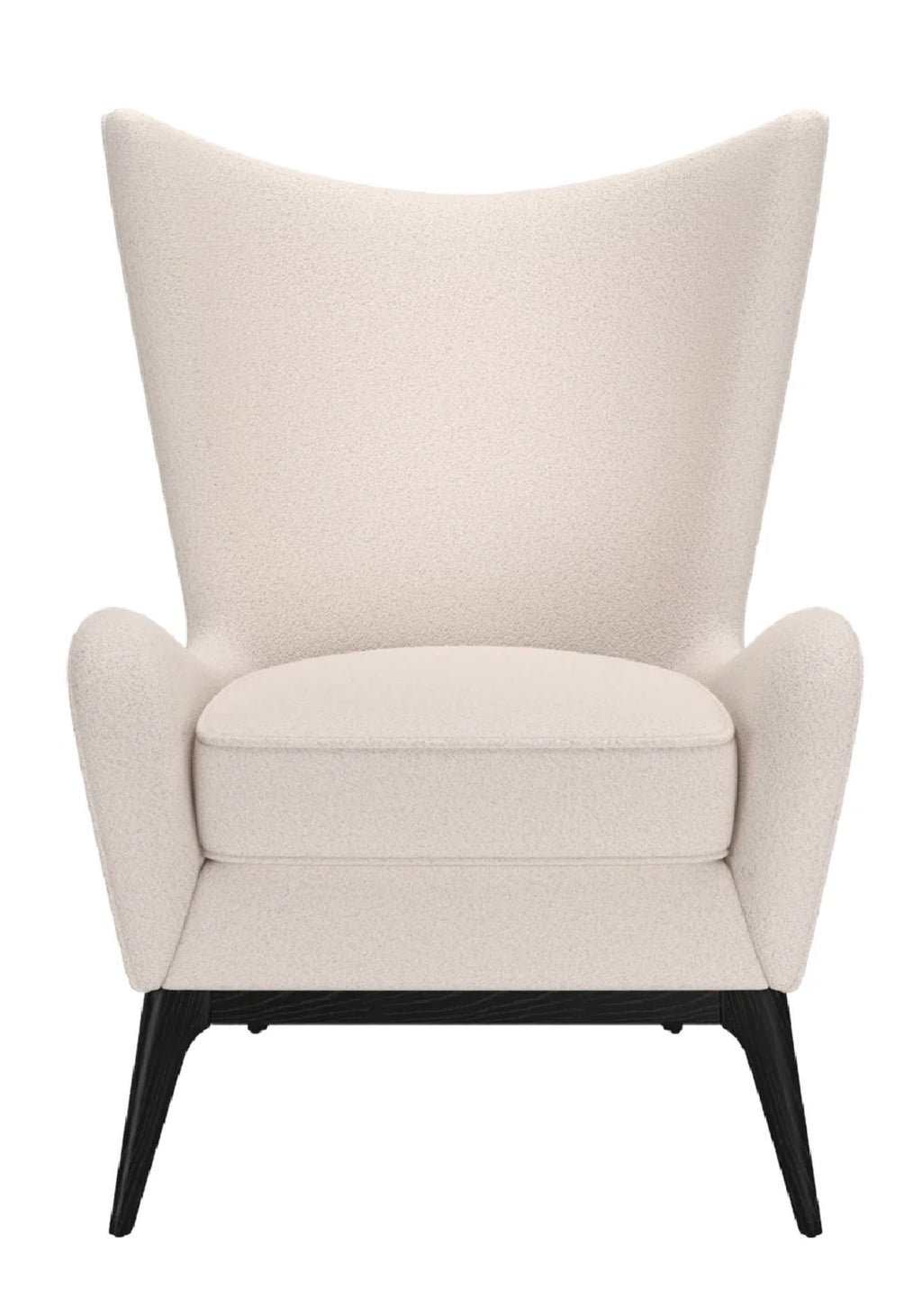Casa Milano Modern Wing Lounge Chair – Textured Fabric (White & Gray)