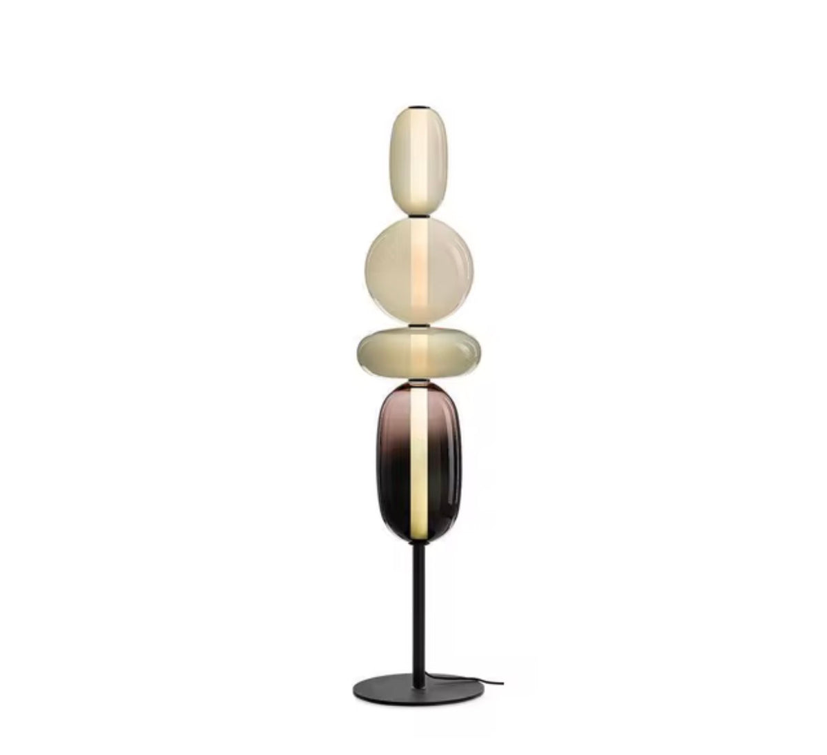 Sculptural Pebble Glass Floor Lamp