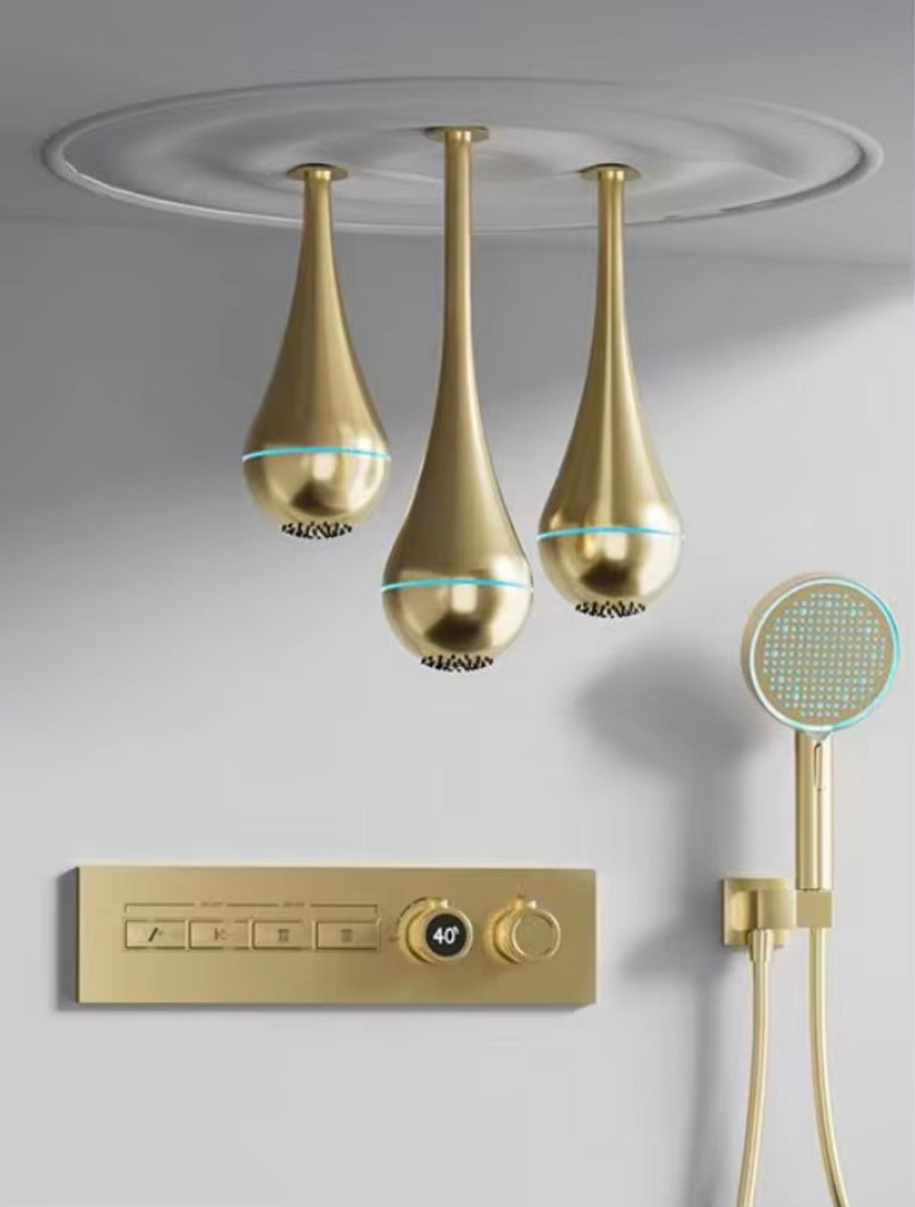 BELLINI 4-FUNCTION LED WATER-DROPLET SHOWER SYSTEM