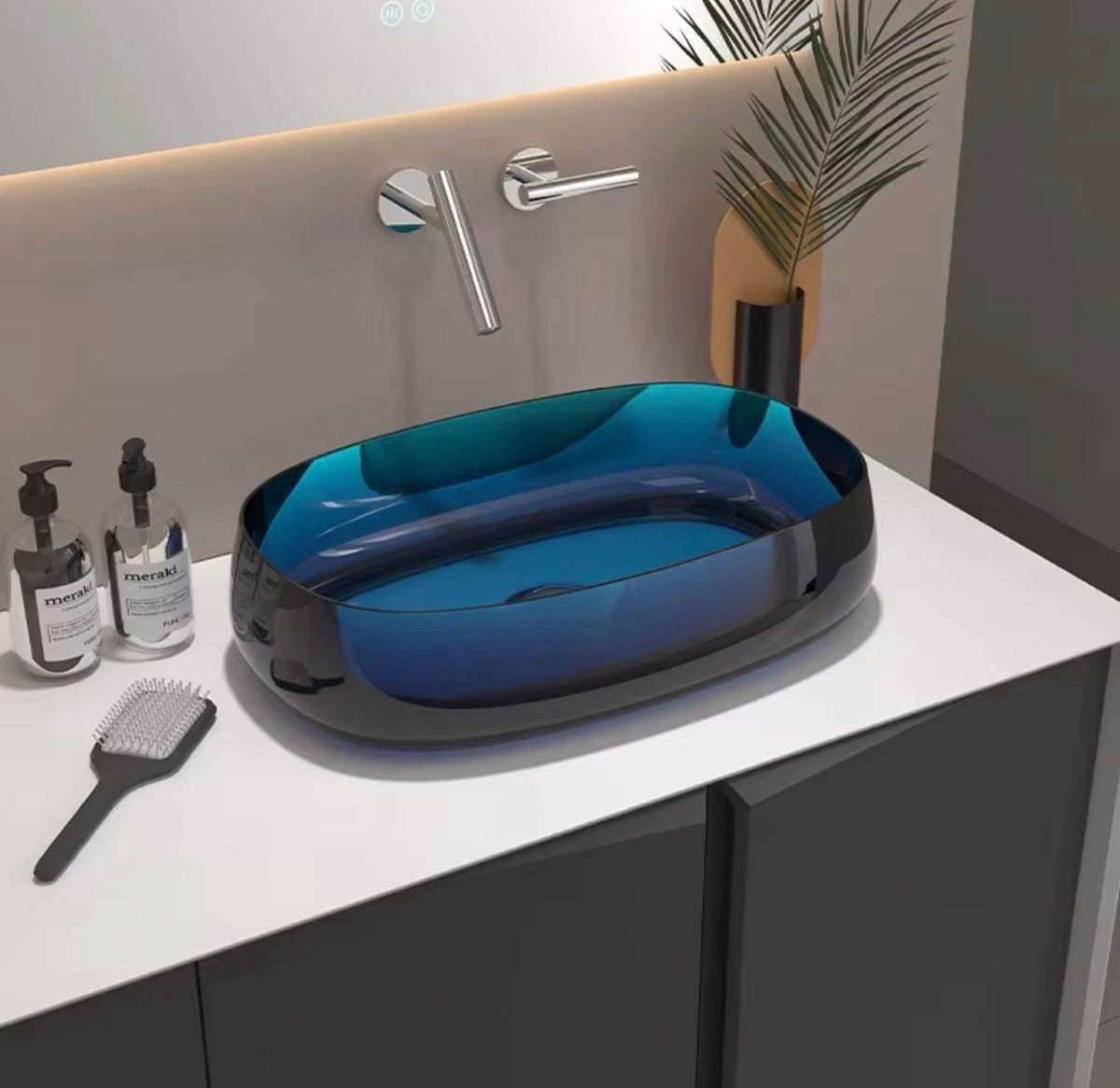 VITTORIA TRANSPARENT RESIN VESSEL SINK