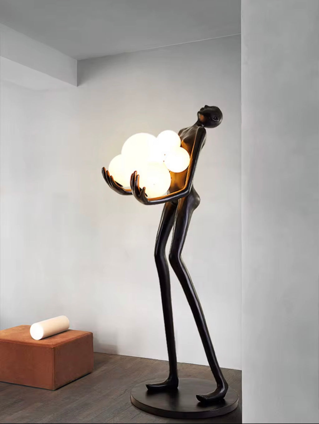 Casa Milano – Sculptural Figure Floor Lamp with Floating Glass Orbs