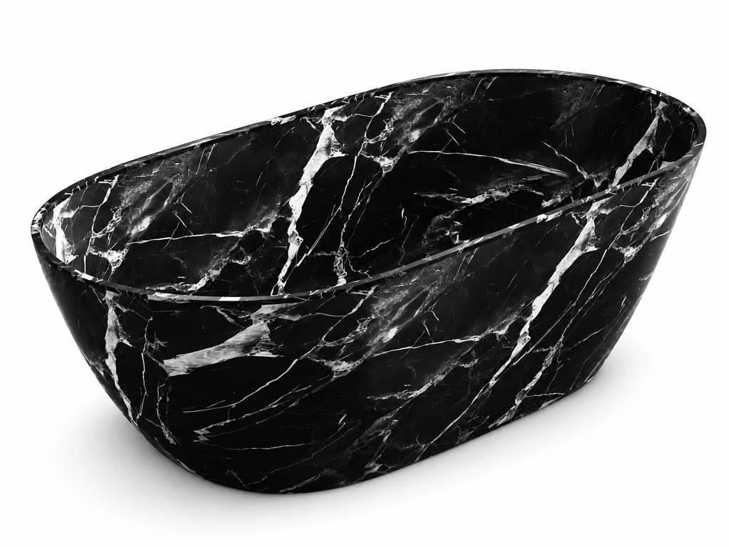 Nero Black Solid Surface Bathtub