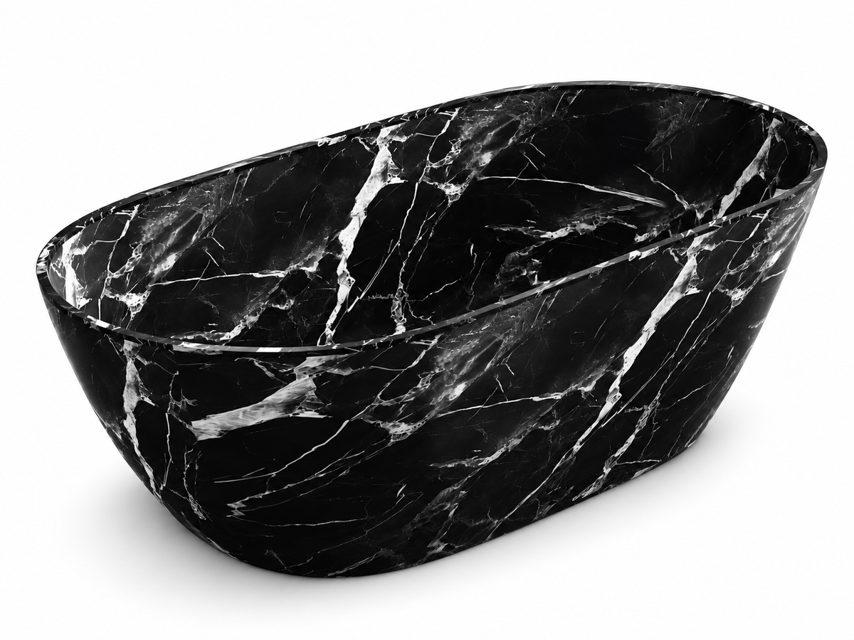 Nero Black Solid Surface Bathtub