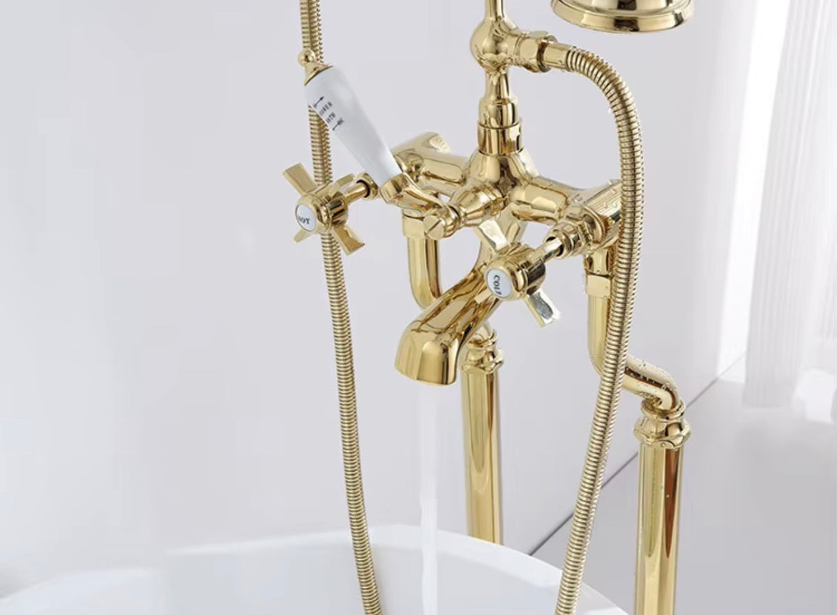 Montreux Floor Mounted Tub Filler with Hand Shower