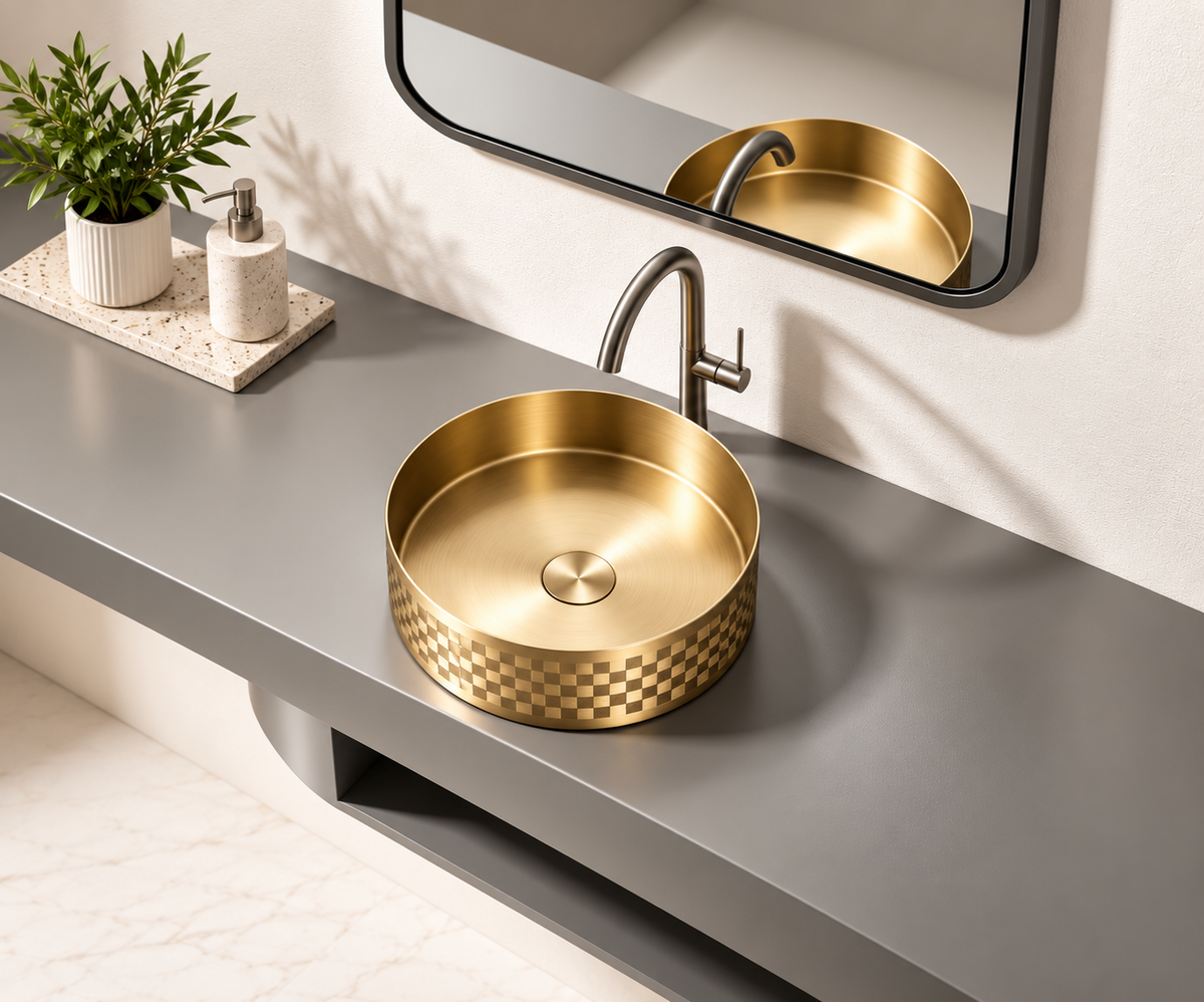 Marcello Etched Stainless Steel Vessel Sink