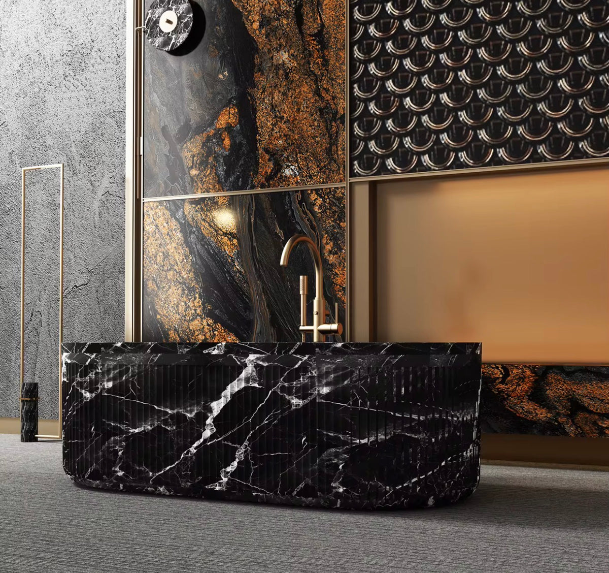 Nero Sculptural Stone Bathtub