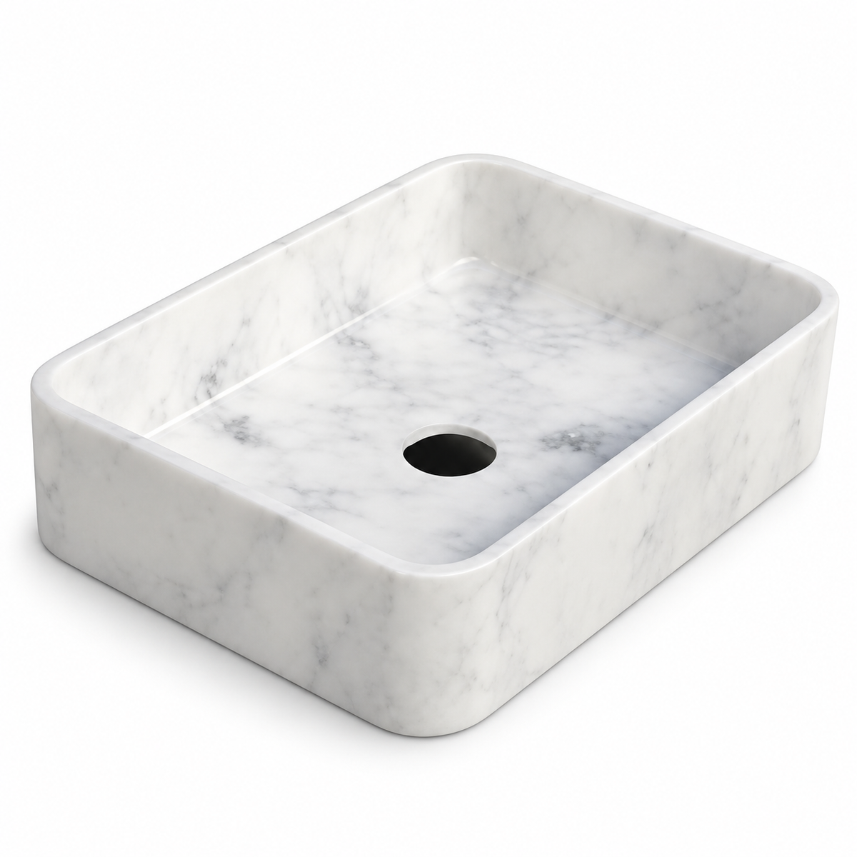 Verona Rectangular Marble Vessel Sink