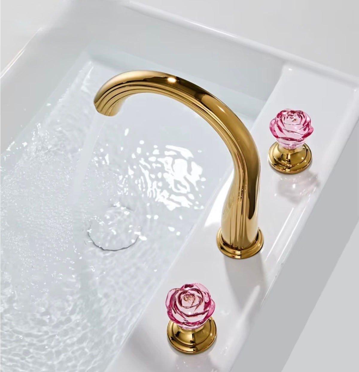 Fiorenza Crystal & Brass Widespread Faucet