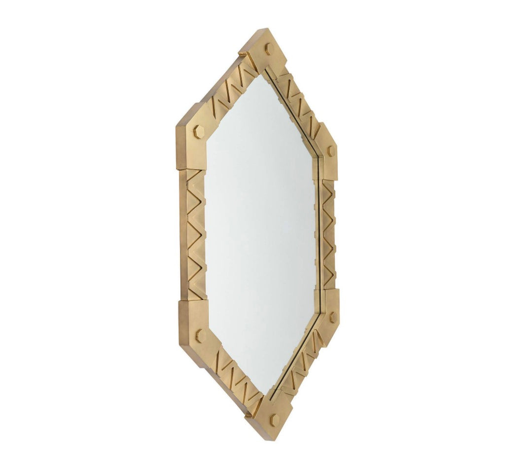 Casa Milano – Holt Antique Brass Geometric Wall Mirror