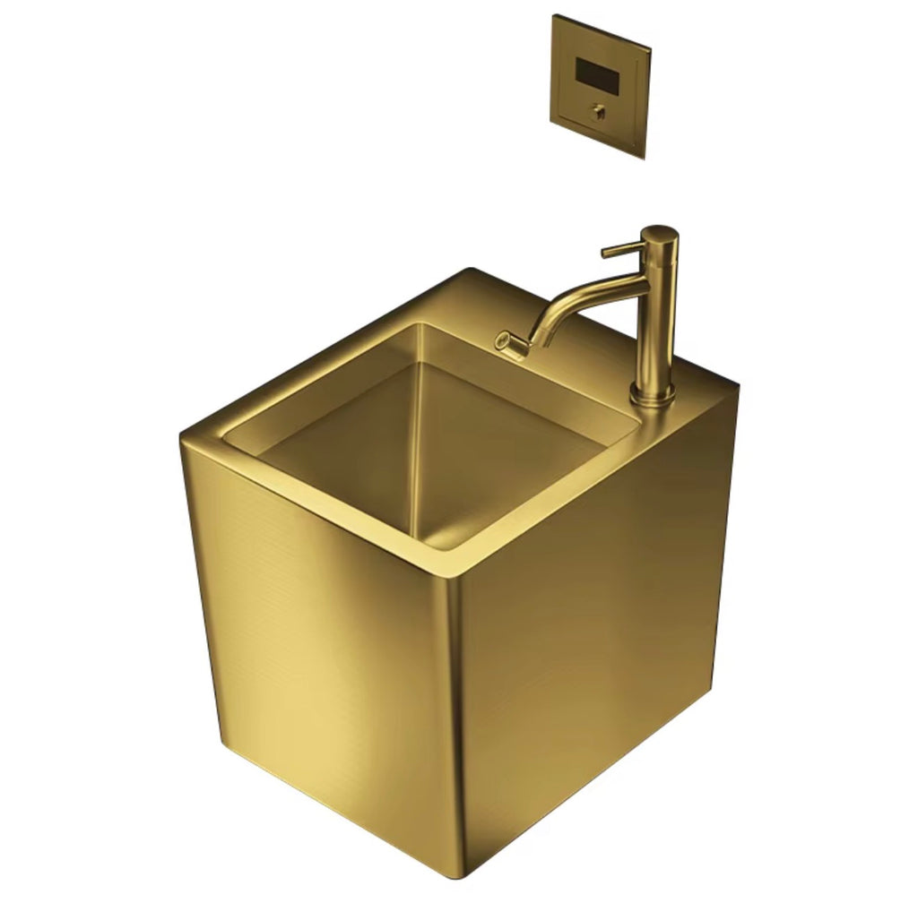 MILANO BRUSHED STAINLESS STEEL WALL-MOUNTED SINK