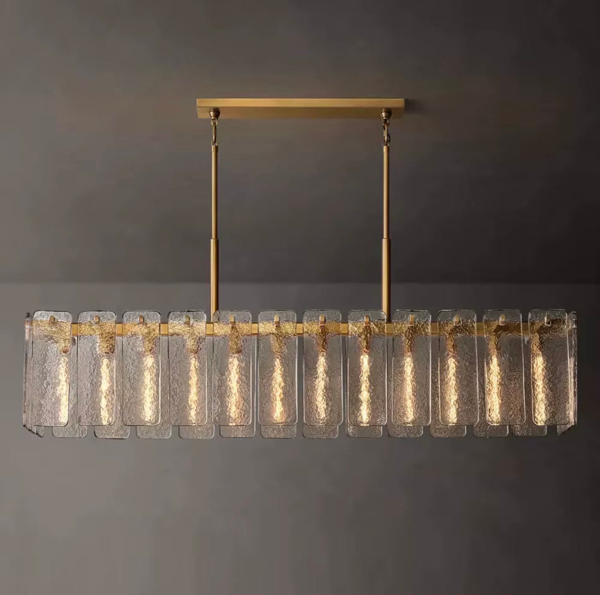 CALAMETTE MODERN GLASS LINEAR CHANDELIER 60”
