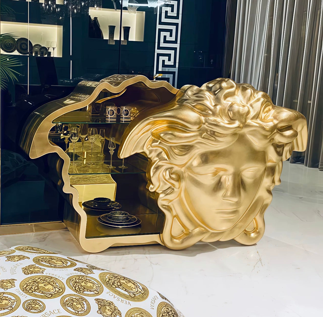 Casa Milano – Aurelio Medusa Gold Cabinet