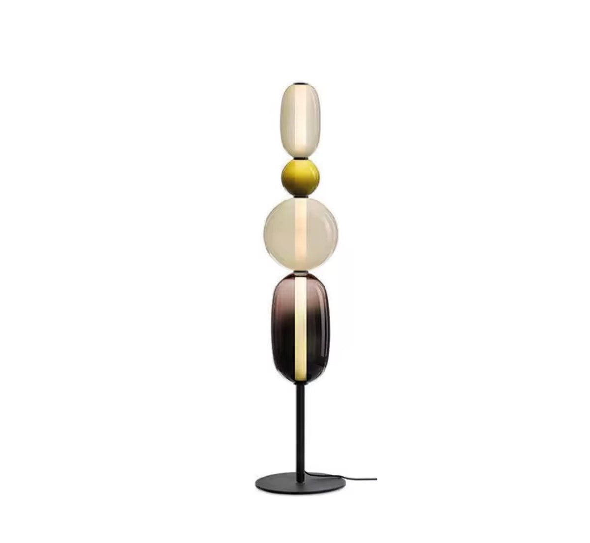 Sculptural Pebble Glass Floor Lamp