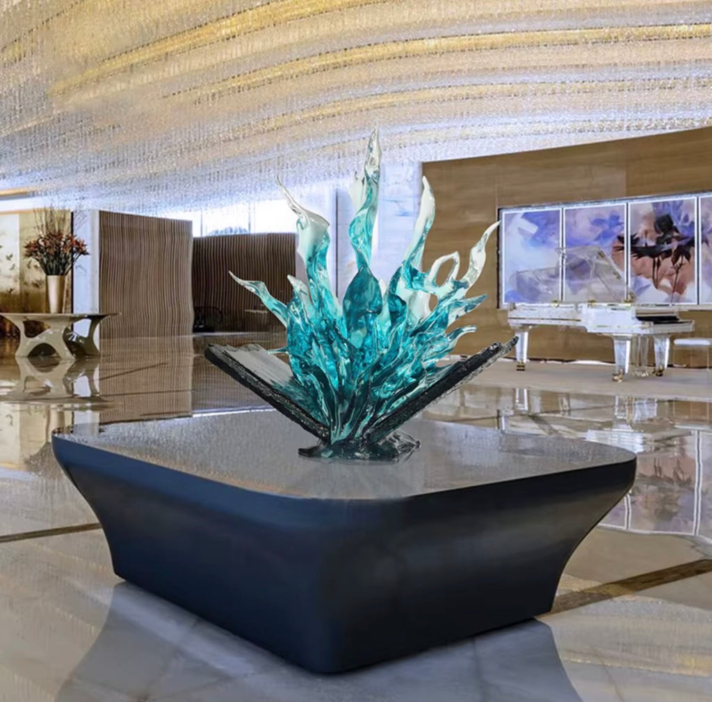 Aqua Tempest Sculptural Centerpiece