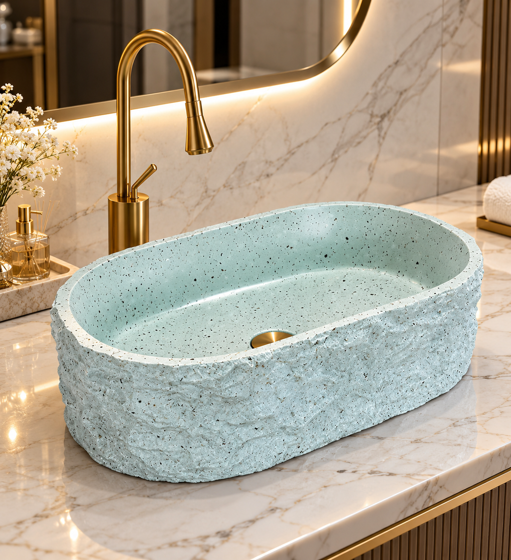 GISELLE SCULPTED ARTIFICIAL STONE VESSEL SINK