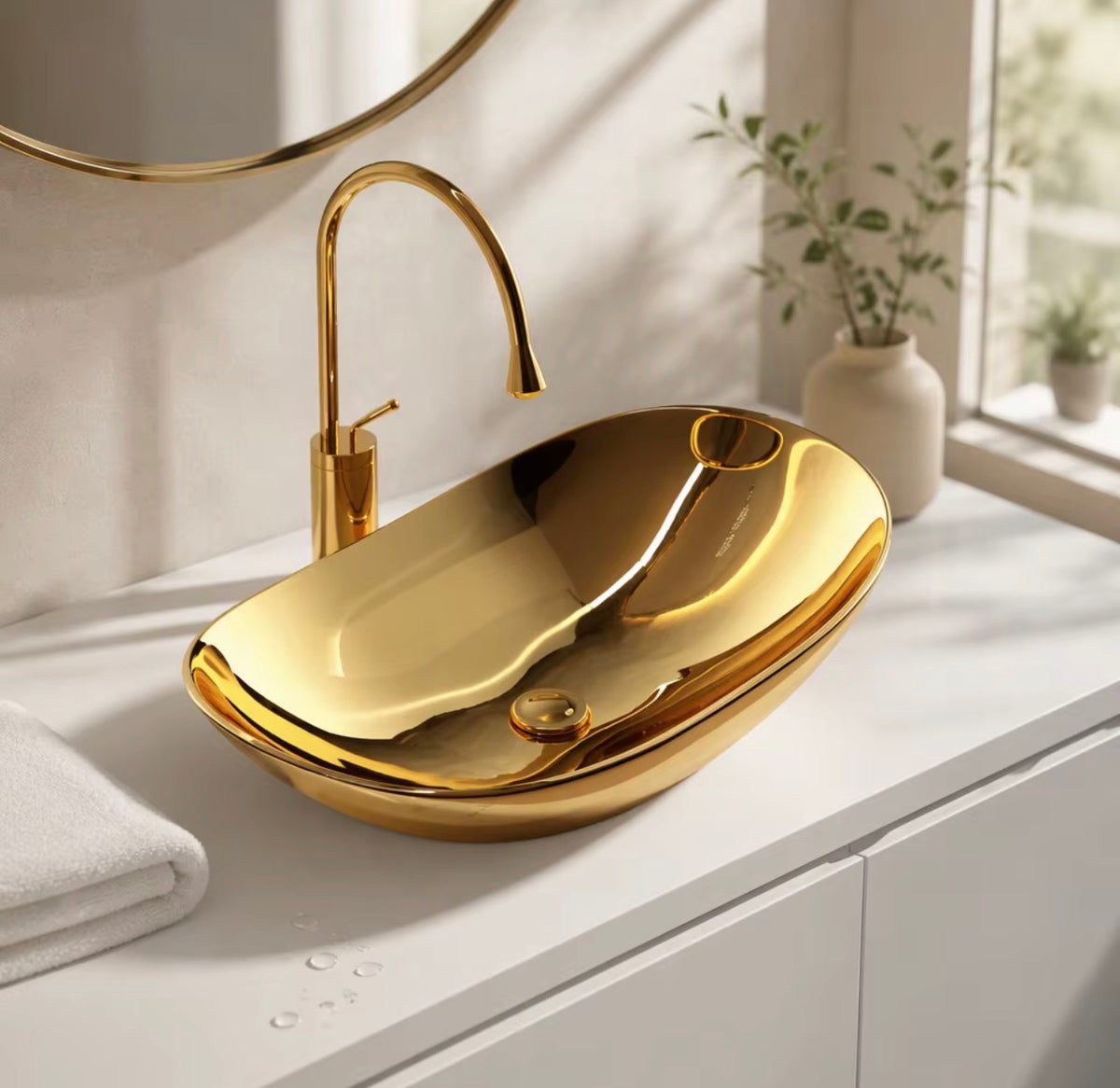 Ottavia Metallic Ceramic Vessel Sink