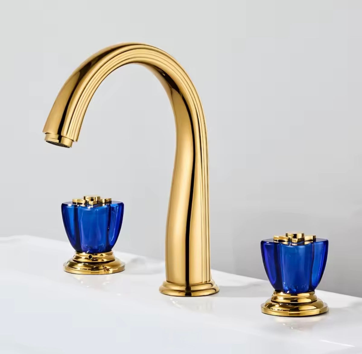 Fiorenza Crystal & Brass Widespread Faucet