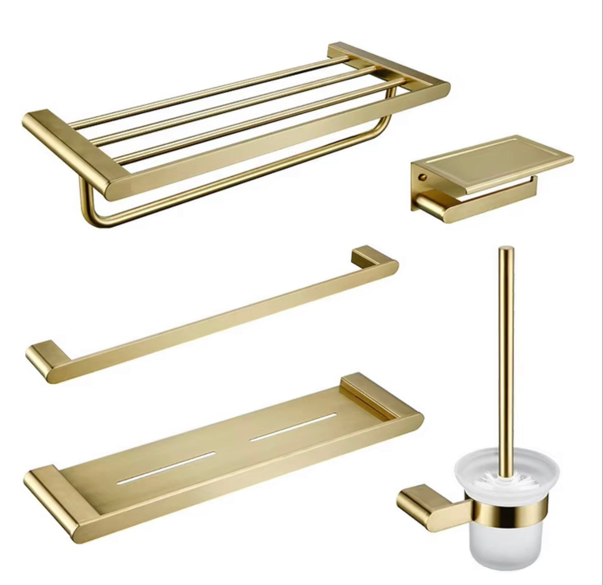 Bellara Brushed Gold 5-Piece Bathroom Hardware Set
