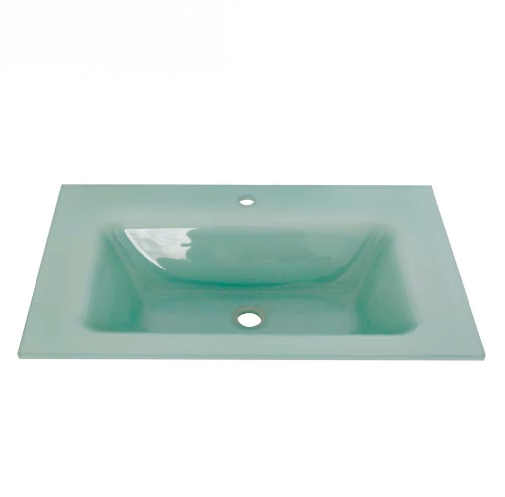 Elvira Light Green Glass Vanity Top