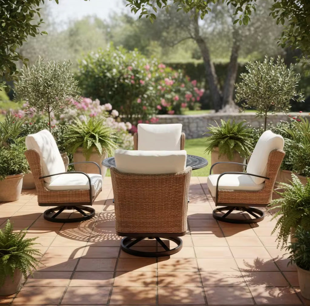Casa Milano – Riviera Wicker Swivel Outdoor Dining Set